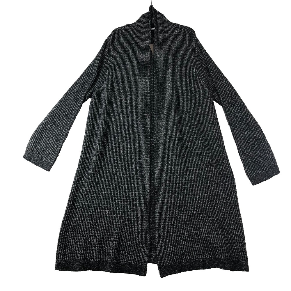 Pure J. Jill Cardigan Women‎ XL Charcoal Heather Open Front Grandmacore Cottage